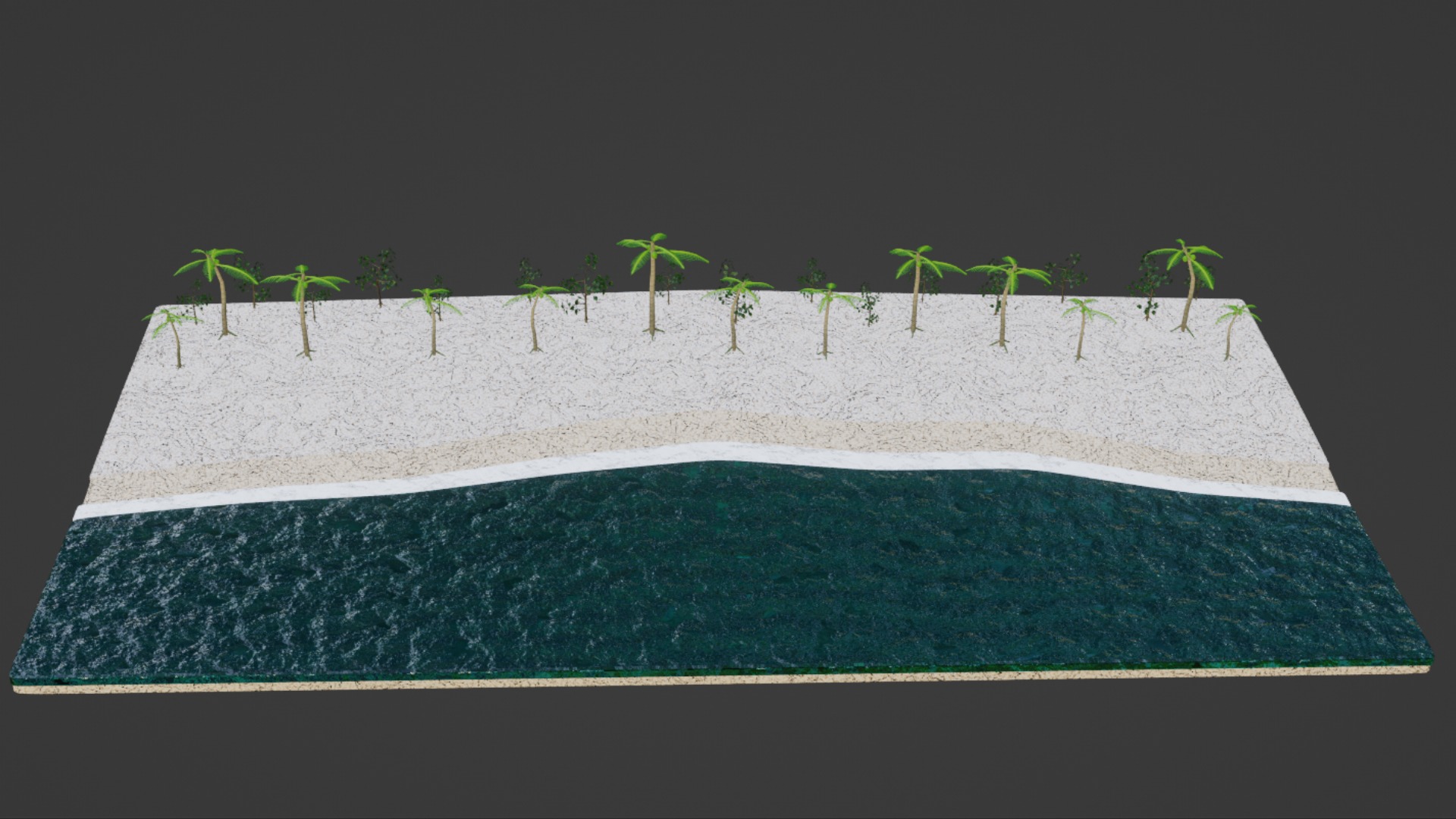 Beach Terrain 3D Model Low-poly 3D model_10