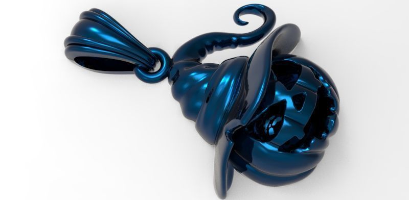 Pumpkin charm necklace vegetable garden pendant haloween 3D print model_32