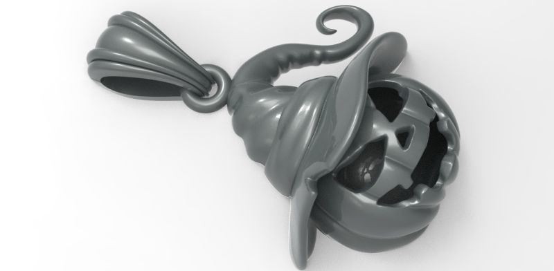 Pumpkin charm necklace vegetable garden pendant haloween 3D print model_35