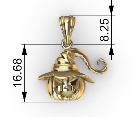 Pumpkin charm necklace vegetable garden pendant haloween 3D print model_17