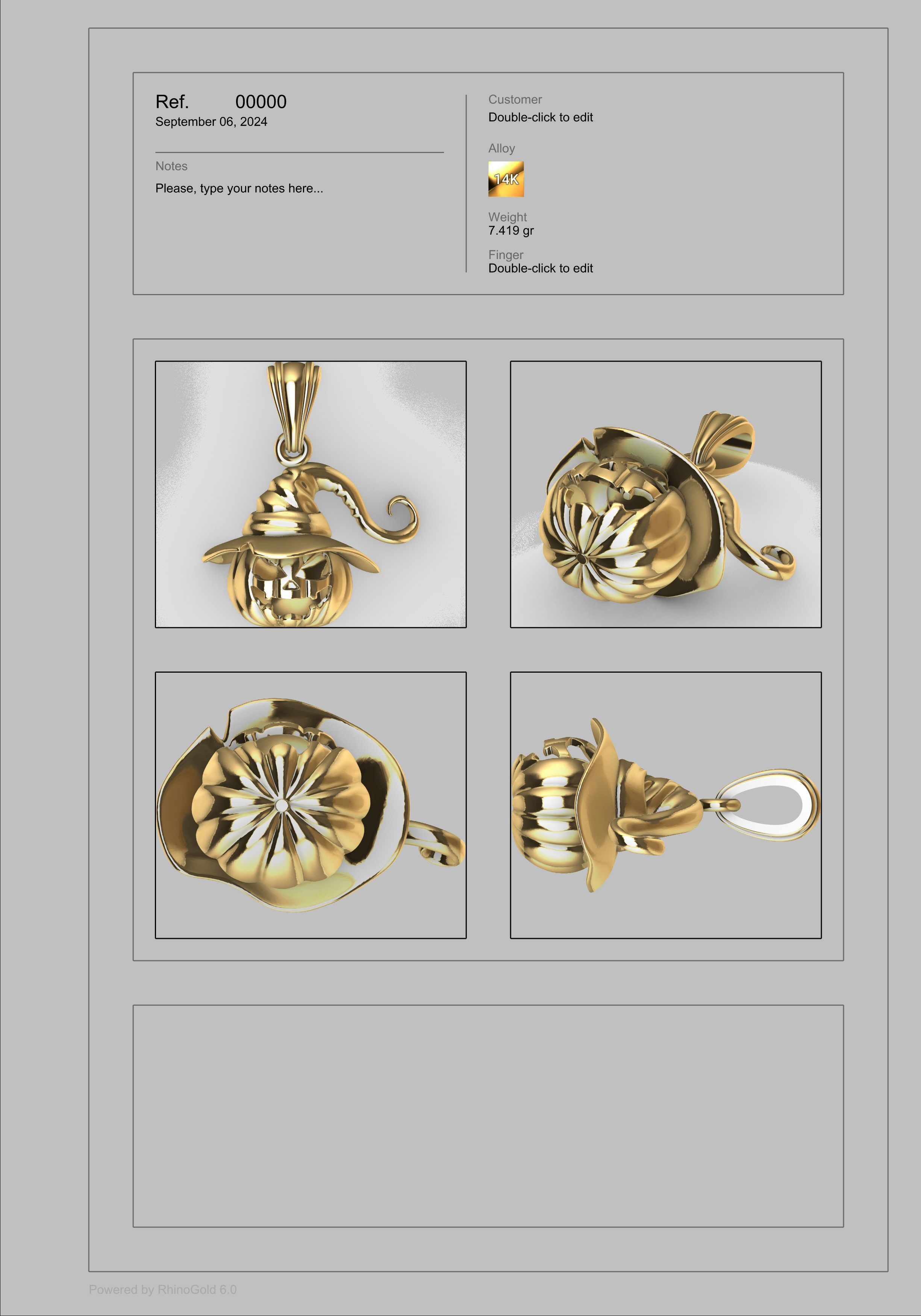 Pumpkin charm necklace vegetable garden pendant haloween 3D print model_6