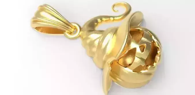 Pumpkin charm necklace vegetable garden pendant haloween 3D print model