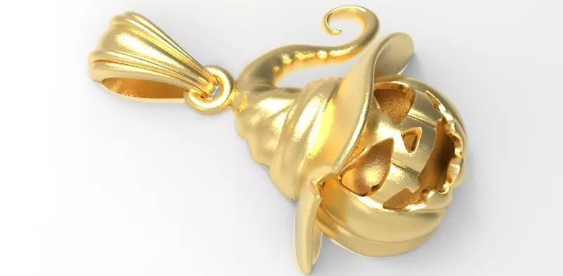 Pumpkin charm necklace vegetable garden pendant haloween 3D print model_0