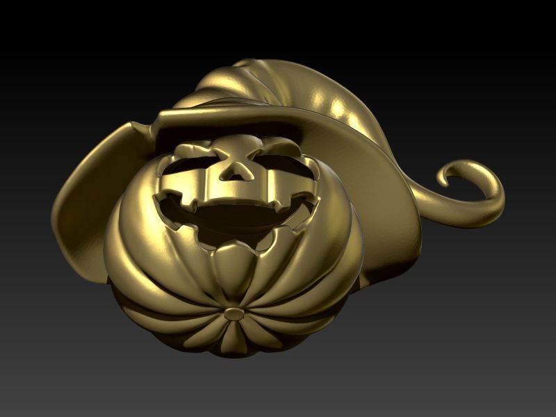 Pumpkin charm necklace vegetable garden pendant haloween 3D print model_9