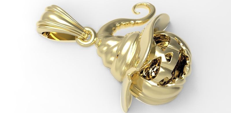 Pumpkin charm necklace vegetable garden pendant haloween 3D print model_30
