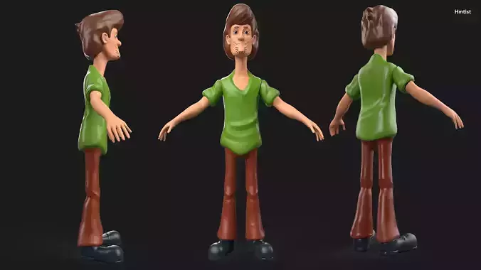 3d Scooby Doo Game Rigged Character Shaggy 3D model Low-poly 3D model