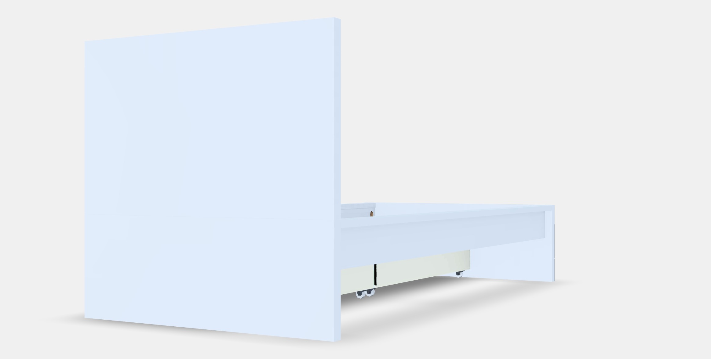 MALM Bed frame high with 2 bed drawers Low-poly 3D model_6