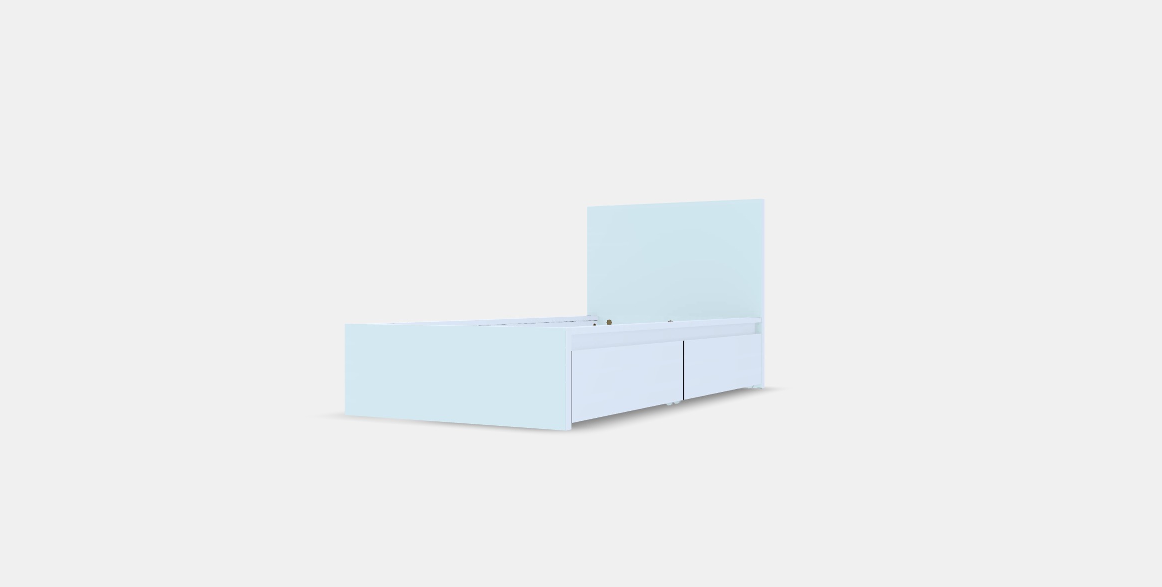 MALM Bed frame high with 2 bed drawers Low-poly 3D model_12