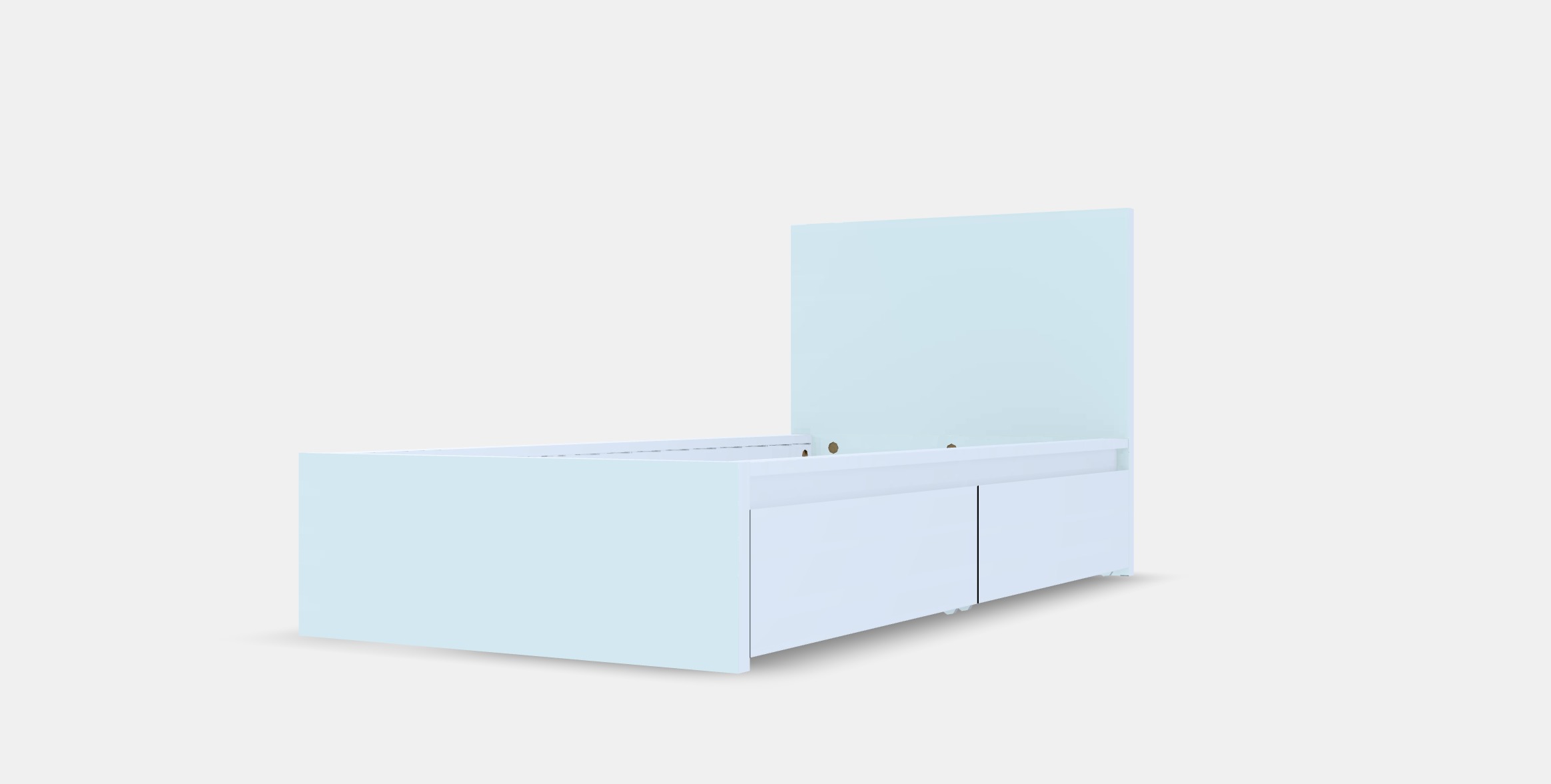 MALM Bed frame high with 2 bed drawers Low-poly 3D model_13