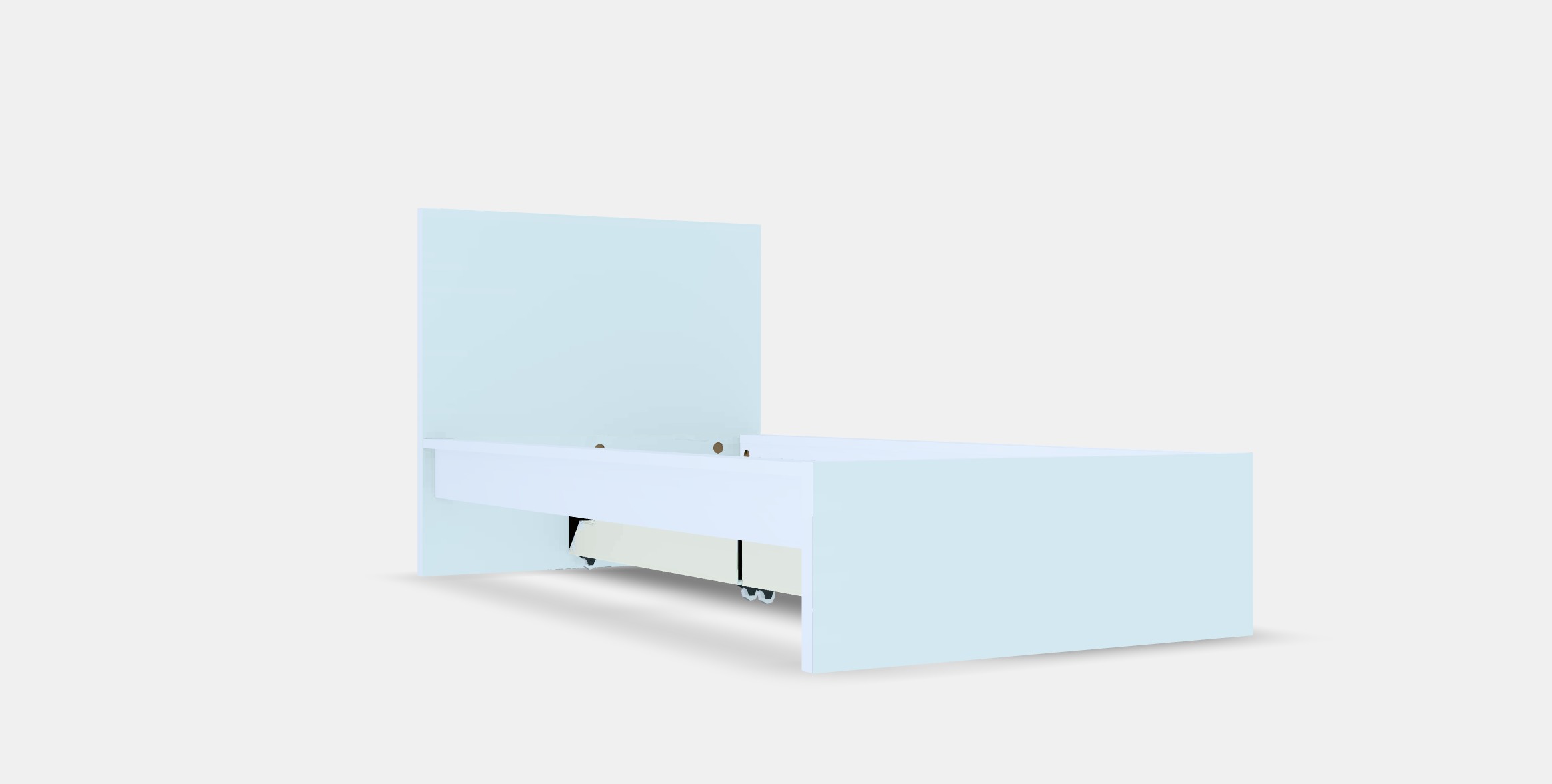 MALM Bed frame high with 2 bed drawers Low-poly 3D model_9