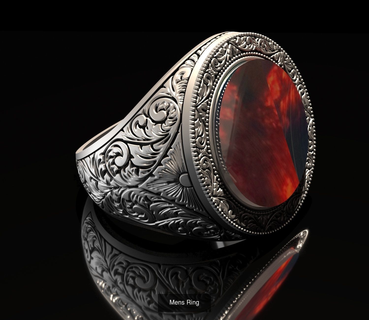mens rings made of engraving pattern 3D Model Collection_5