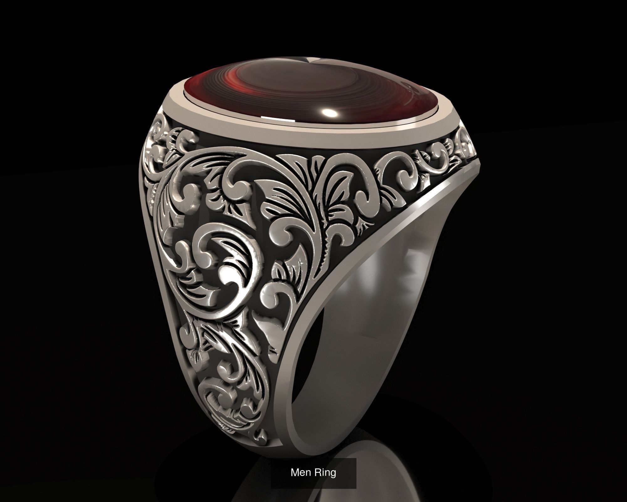 mens rings made of engraving pattern 3D Model Collection_1