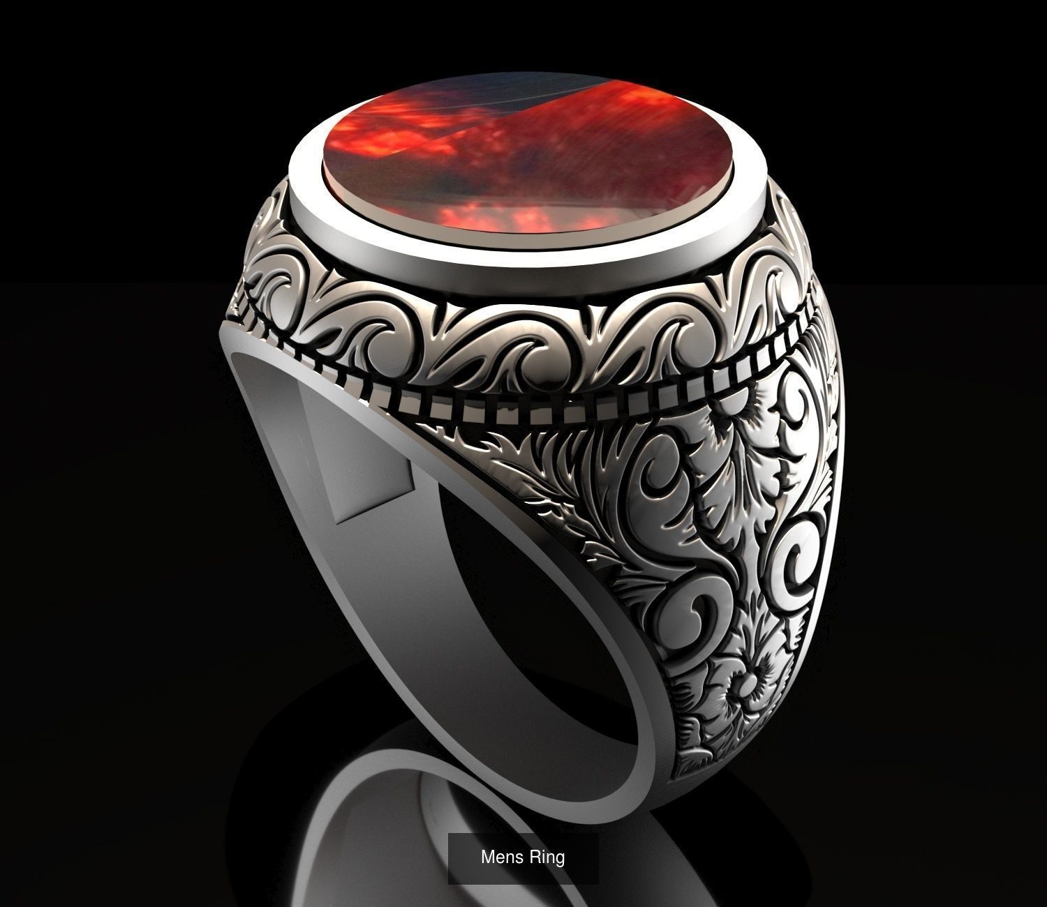 mens rings made of engraving pattern 3D Model Collection_7