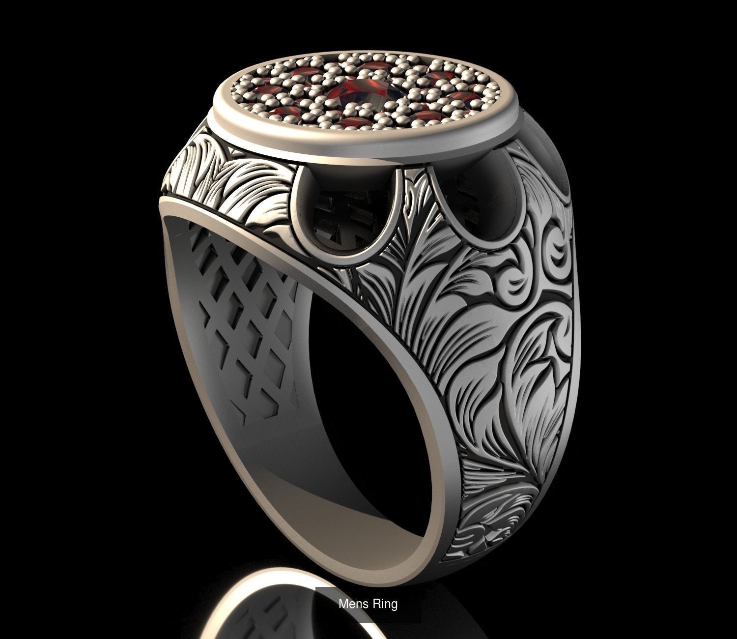mens rings made of engraving pattern 3D Model Collection_9