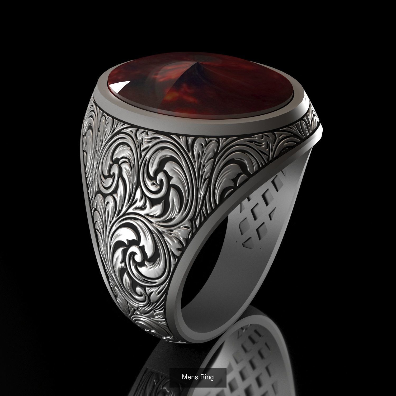 mens rings made of engraving pattern 3D Model Collection_12