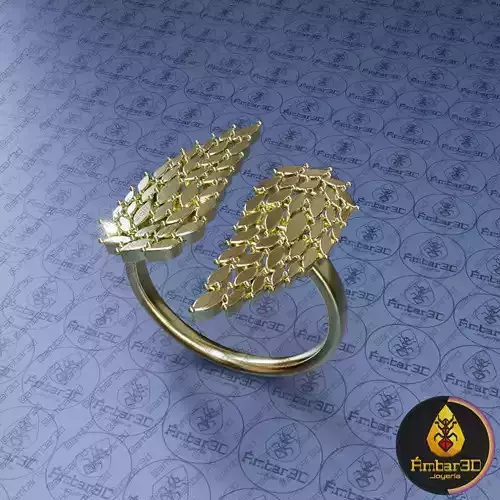 Elegant Feather Inspired Ring