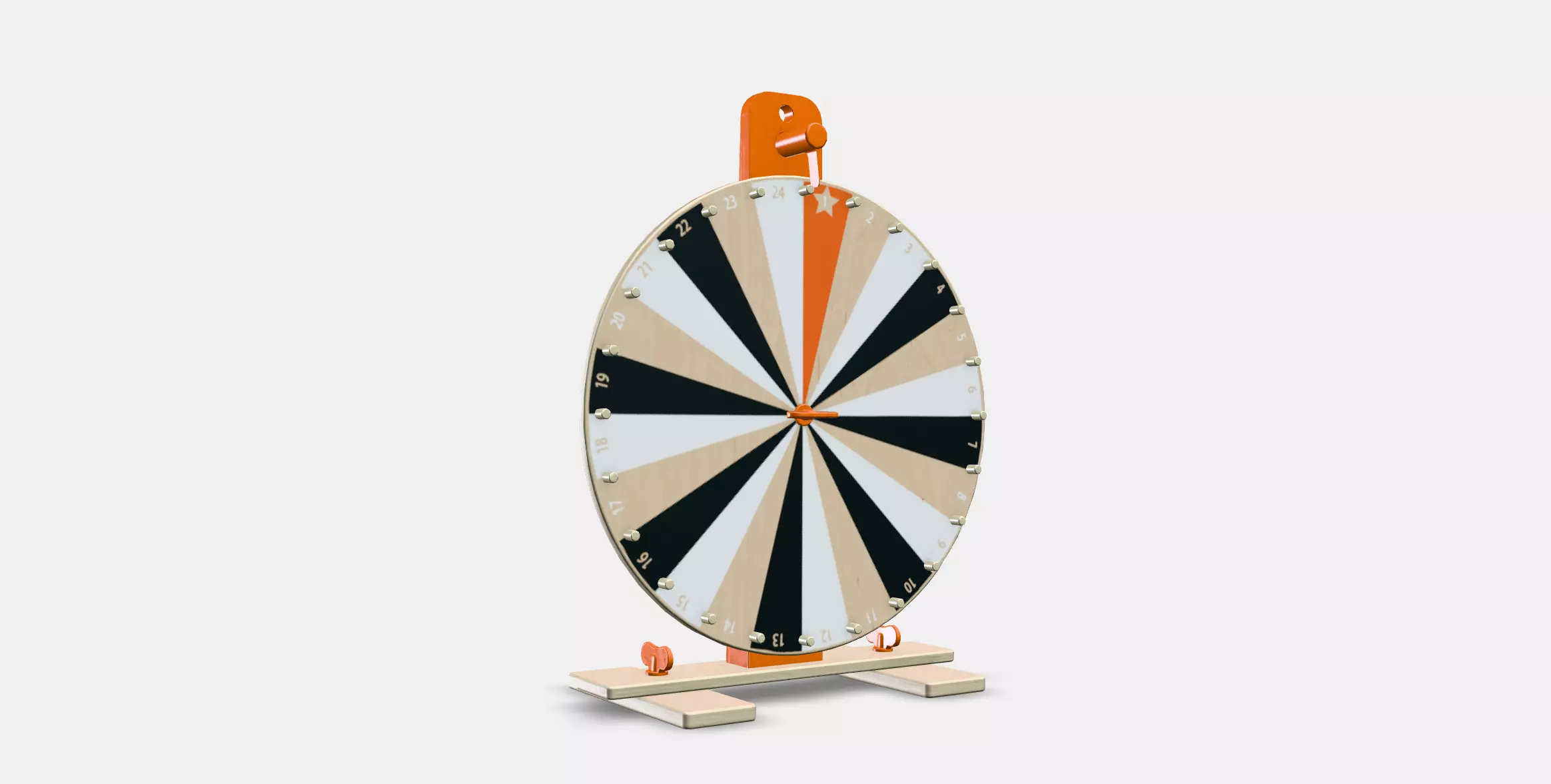 LUSTIGT Spinning wheel-game Low-poly 3D model_0