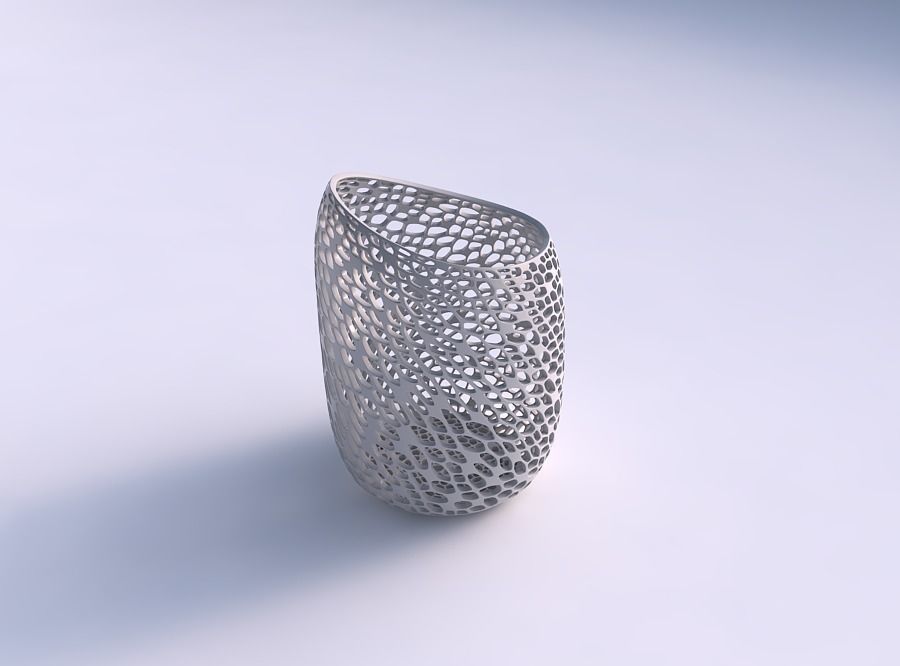 Vase twisted 2 with dense organic lattice 2 3D print model_0