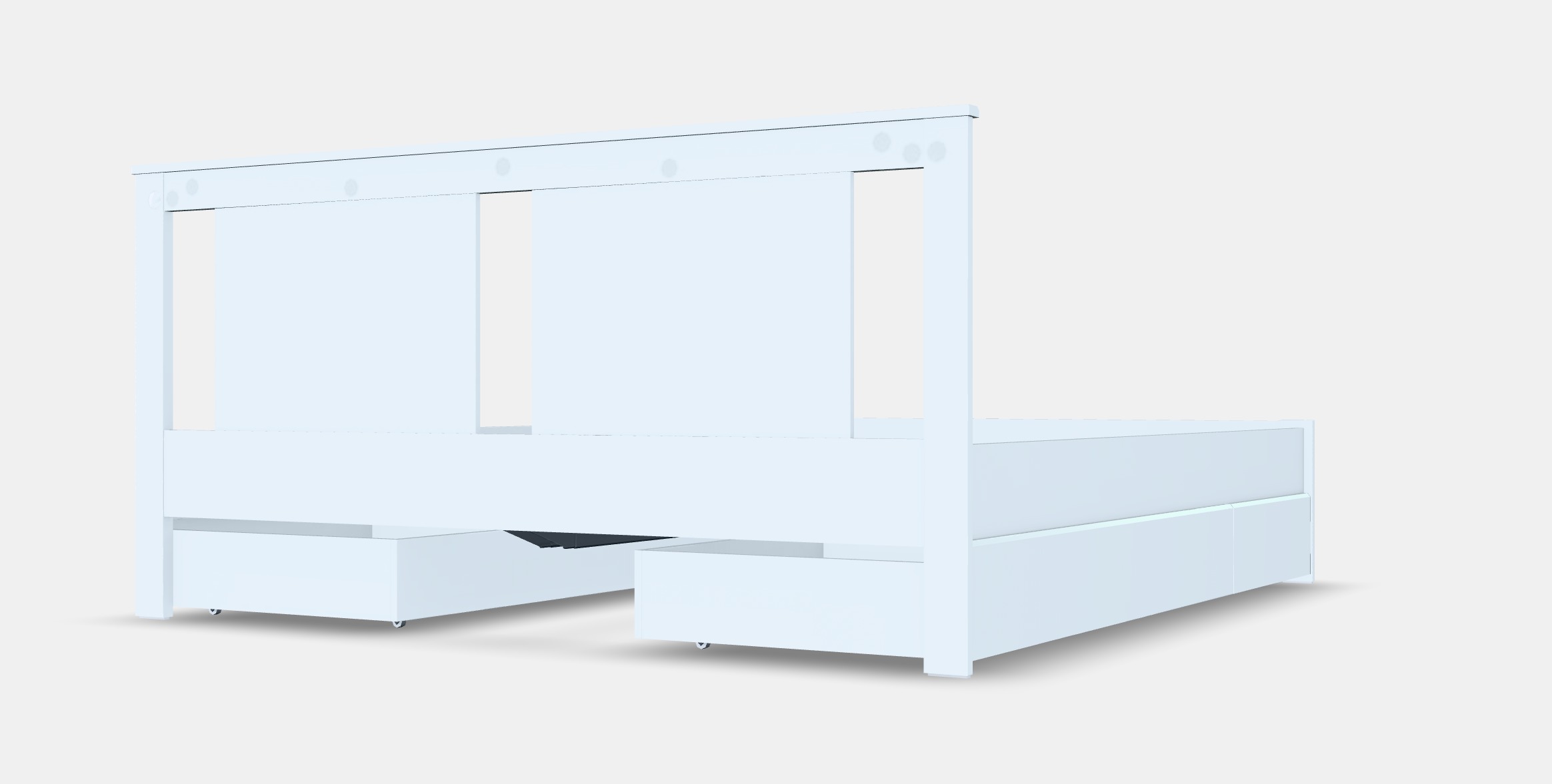 SONGESAND Bed frame with 4 storage boxes 2 Low-poly 3D model_6