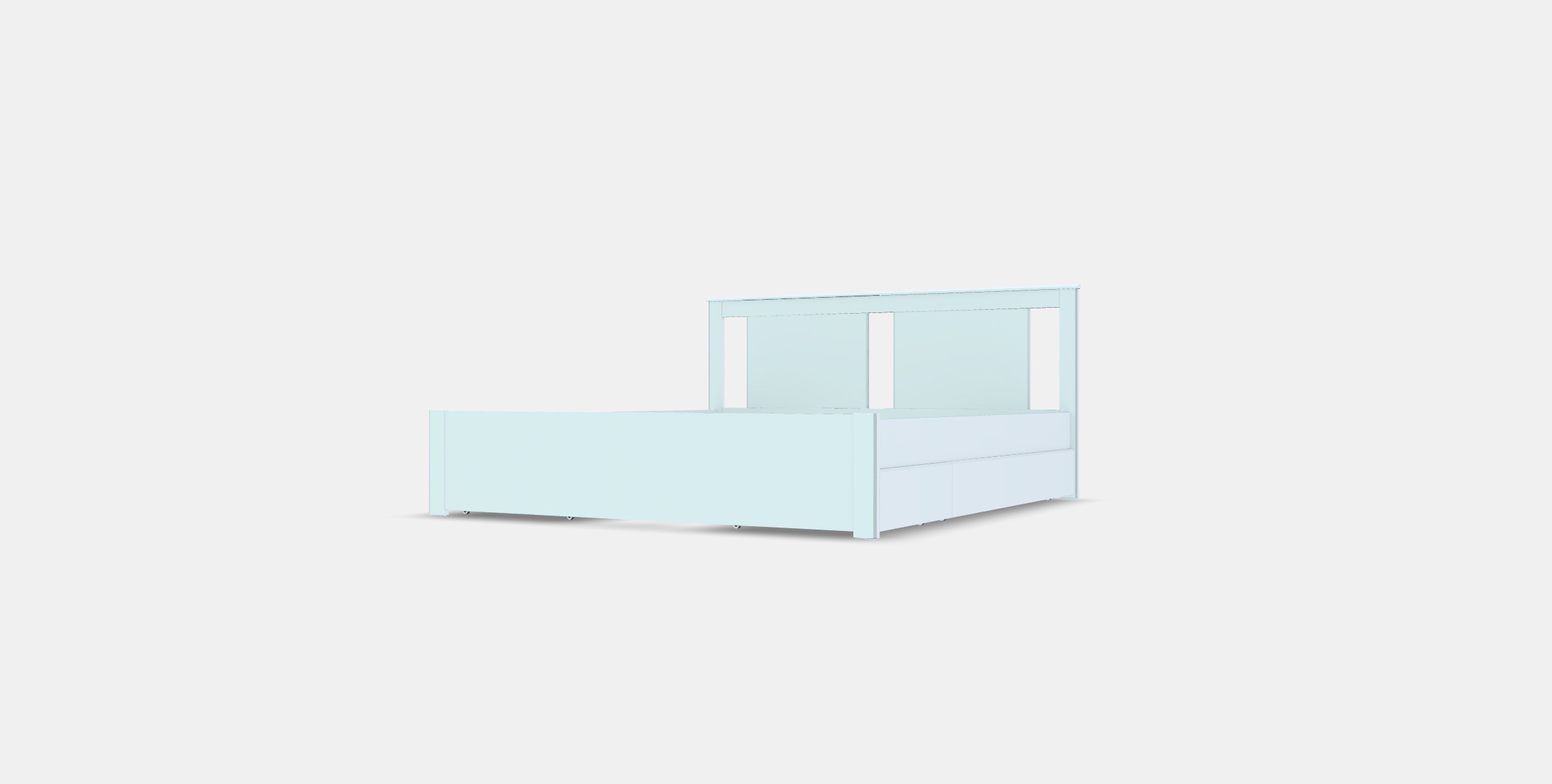 SONGESAND Bed frame with 4 storage boxes 2 Low-poly 3D model_12