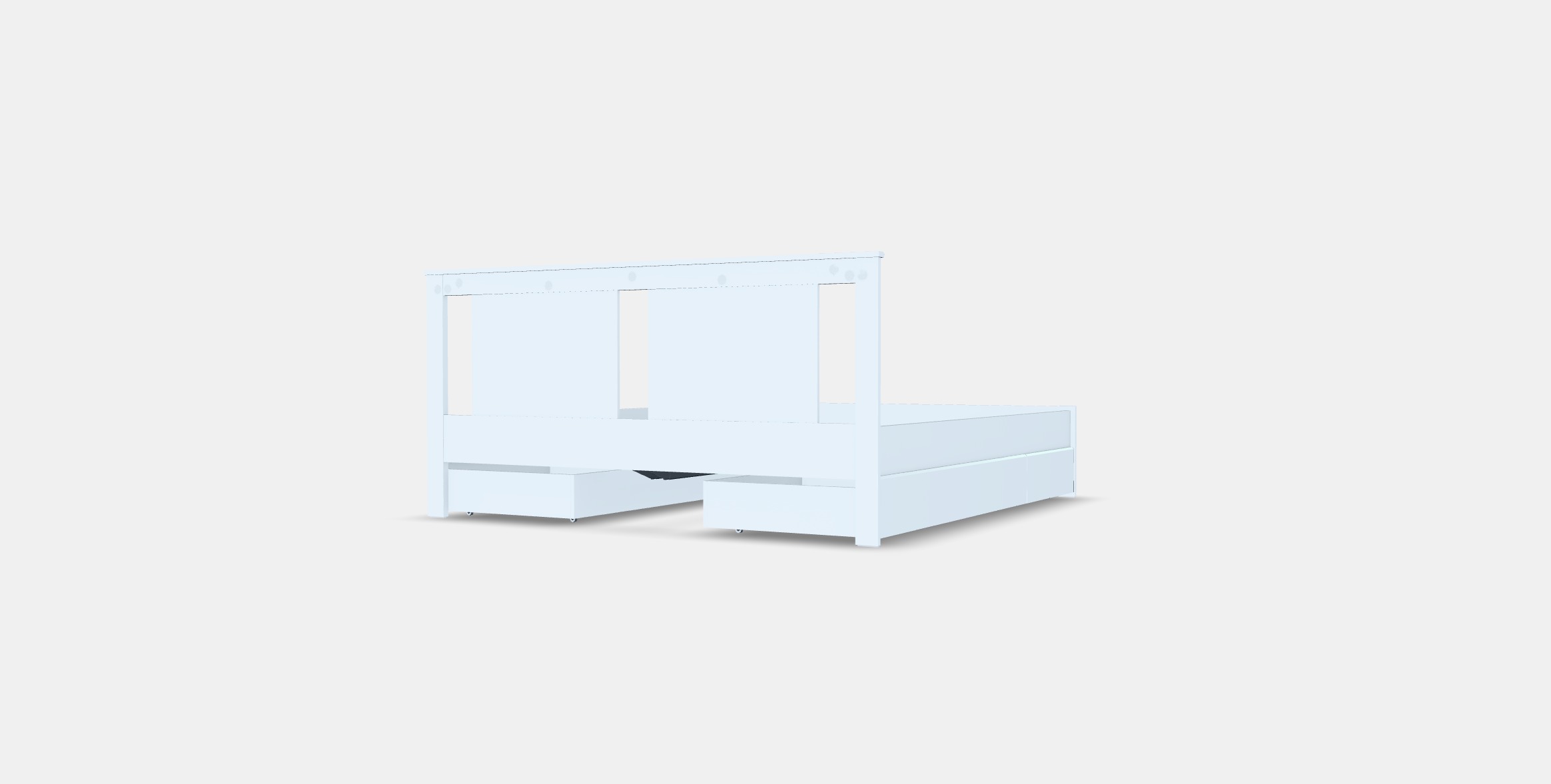 SONGESAND Bed frame with 4 storage boxes 2 Low-poly 3D model_5
