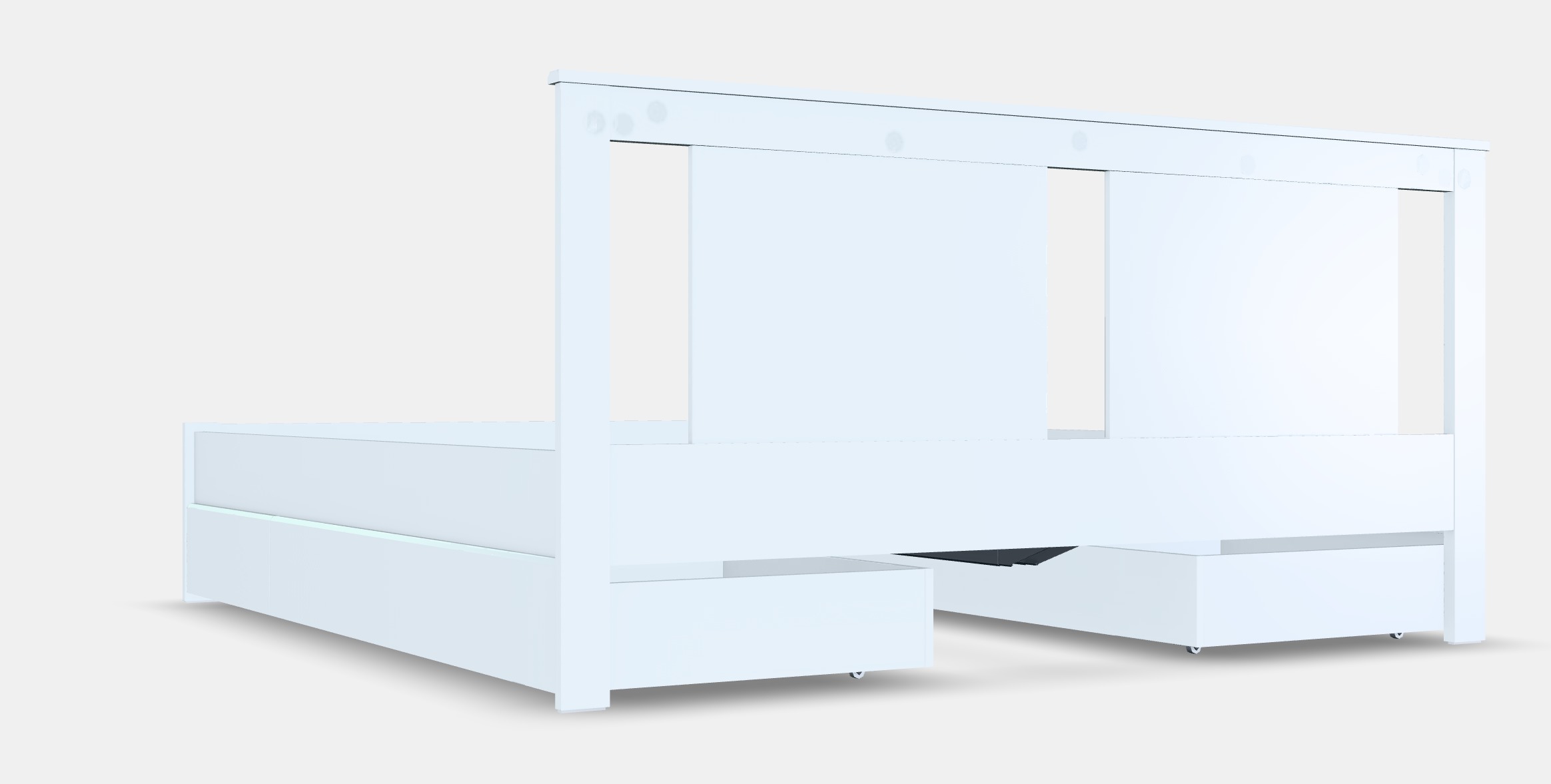 SONGESAND Bed frame with 4 storage boxes 2 Low-poly 3D model_3