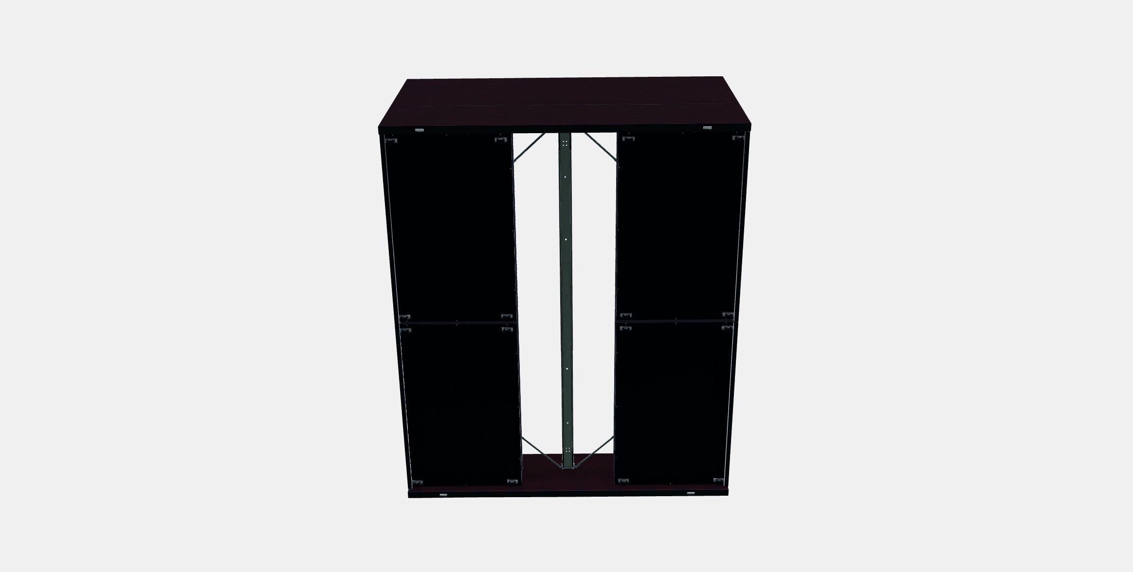 MALM Bed frame high w 4 storage boxes Low-poly 3D model_5