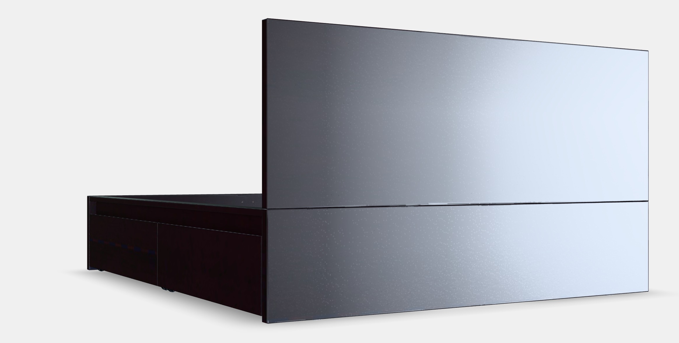 MALM Bed frame high w 4 storage boxes Low-poly 3D model_6