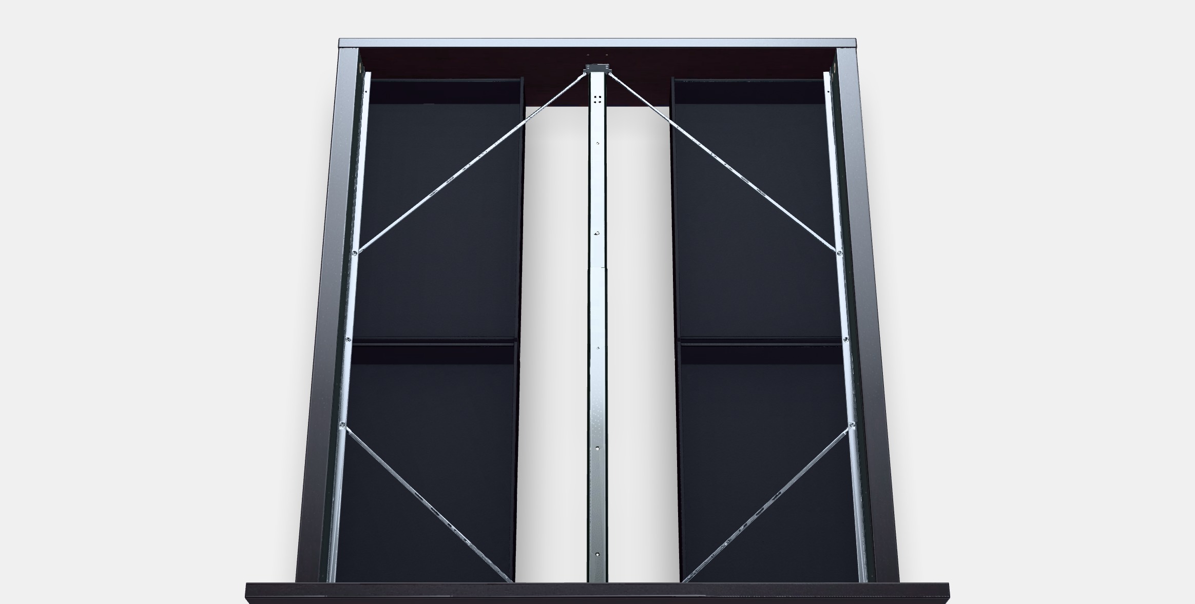 MALM Bed frame high w 4 storage boxes Low-poly 3D model_9