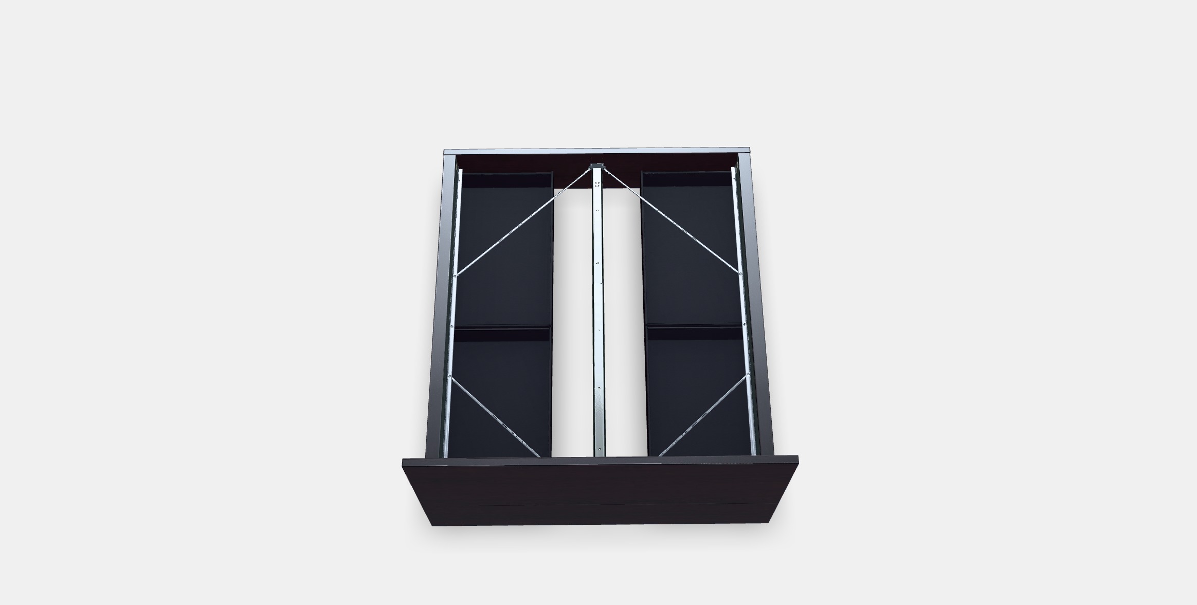 MALM Bed frame high w 4 storage boxes Low-poly 3D model_4