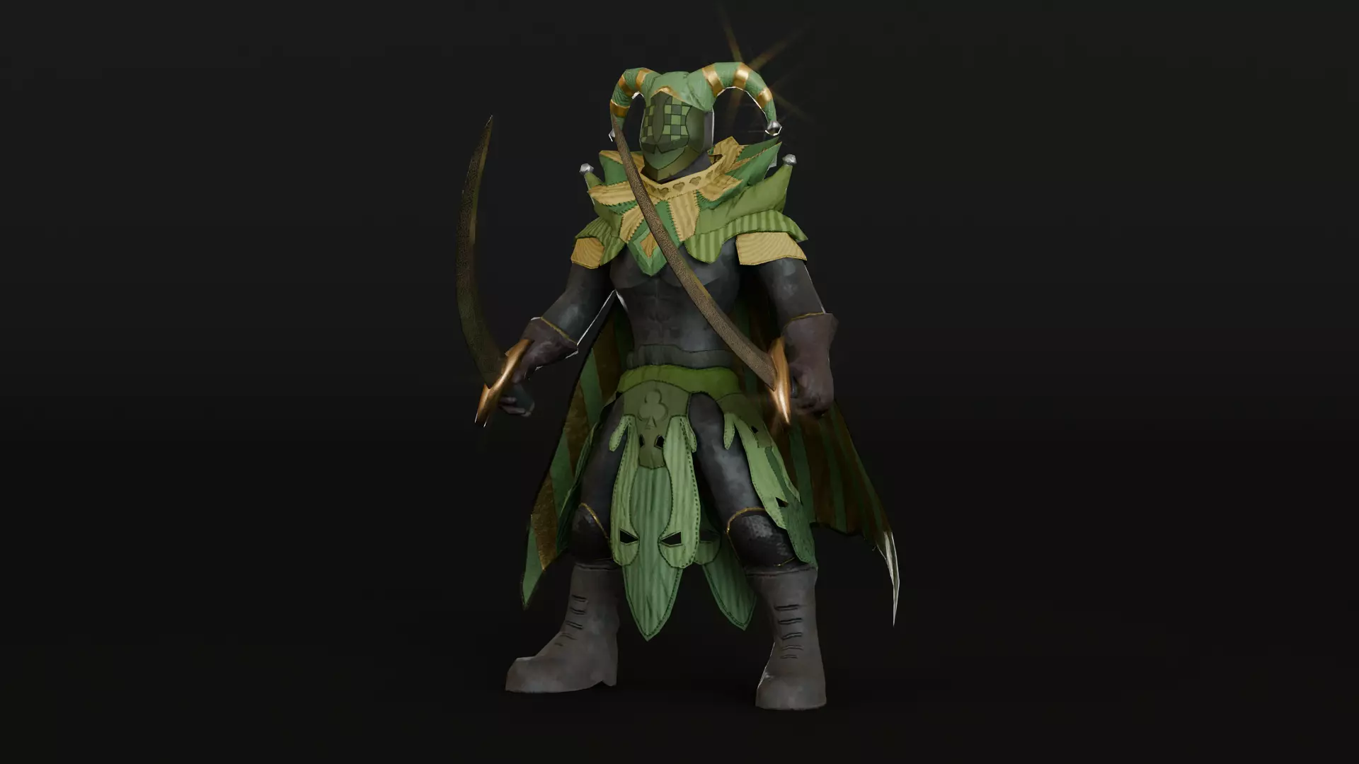 Clown warrior Free low-poly 3D model