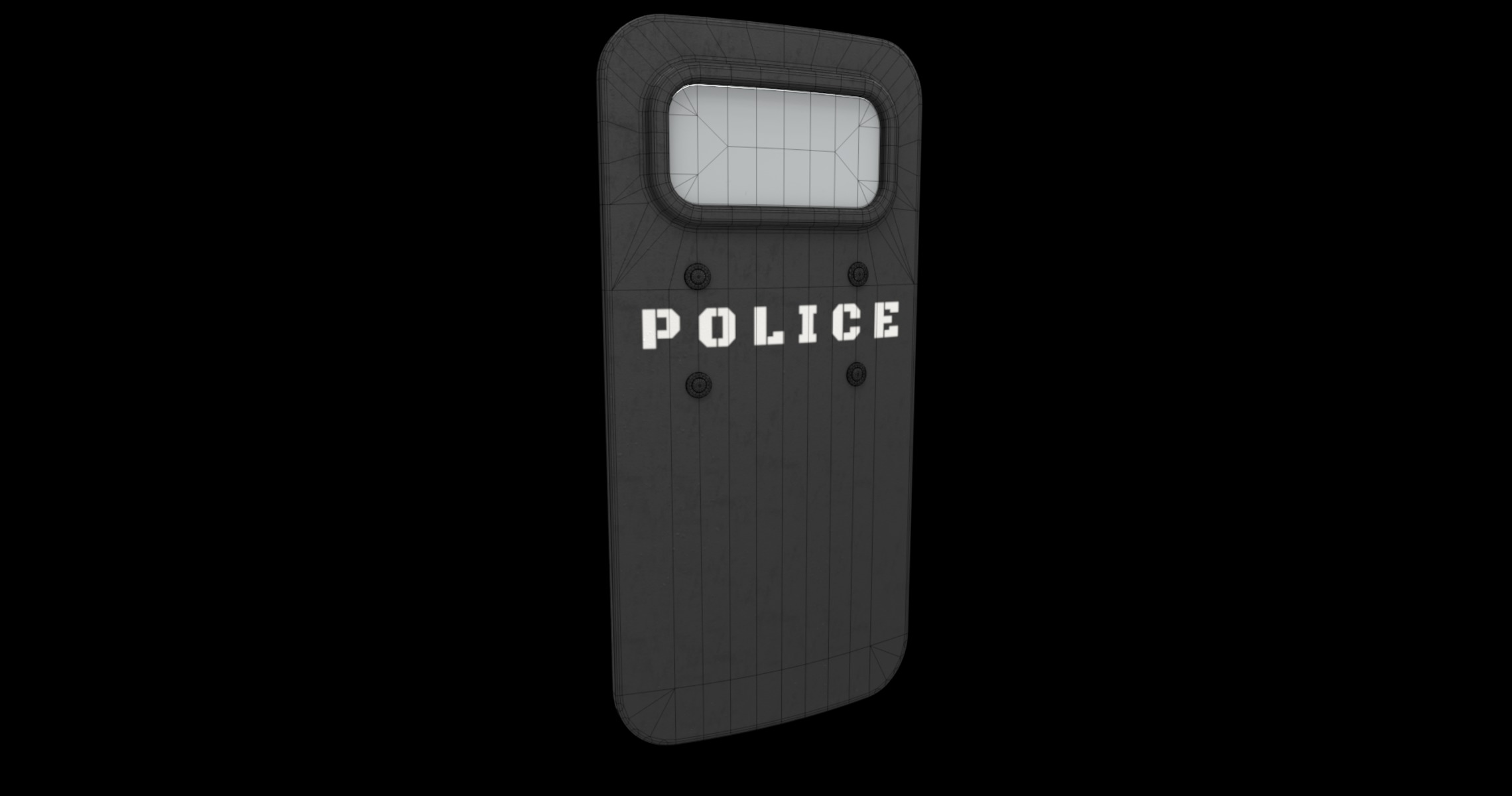 police shield 3D model_5