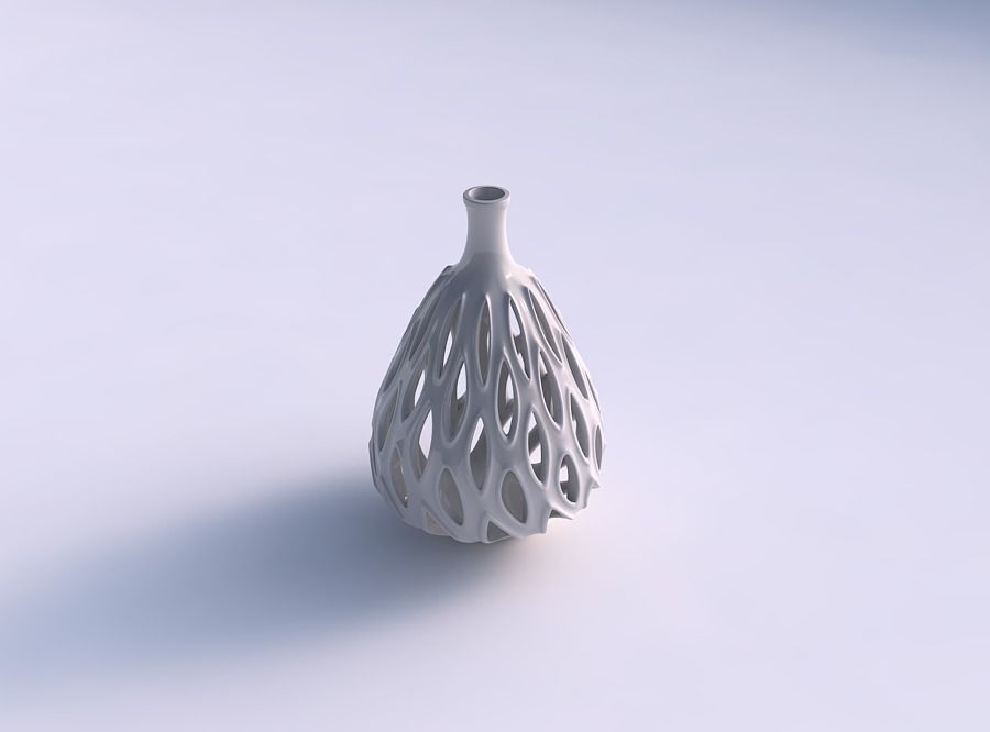Vase twisted cylindrical slim with smooth cuts, extruded edge... 3D print model_0