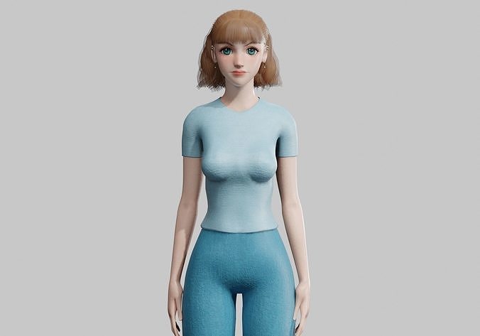 classic Basic Woman V23106  Low-poly 3D model