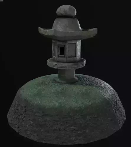 Japanese Stone Lantern  Low-poly 3D model