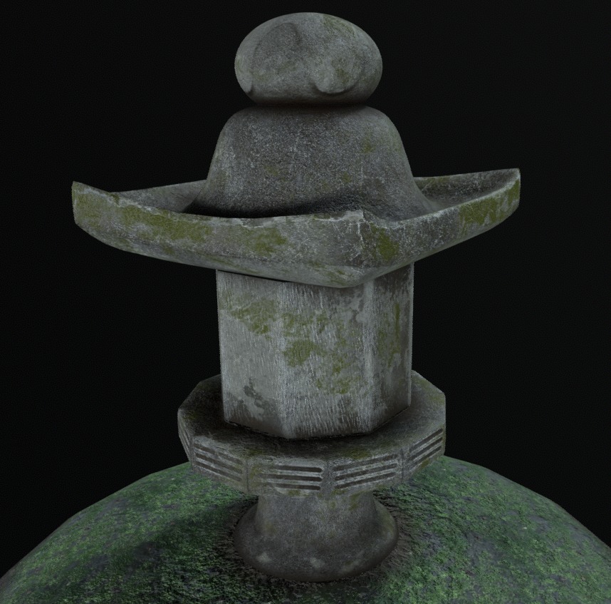 Japanese Stone Lantern Low-poly 3D model_6