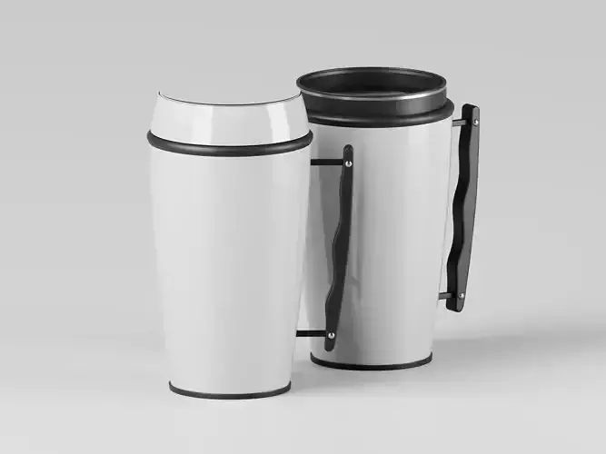 Essentials Sleek White Coffee Mug 3D Model