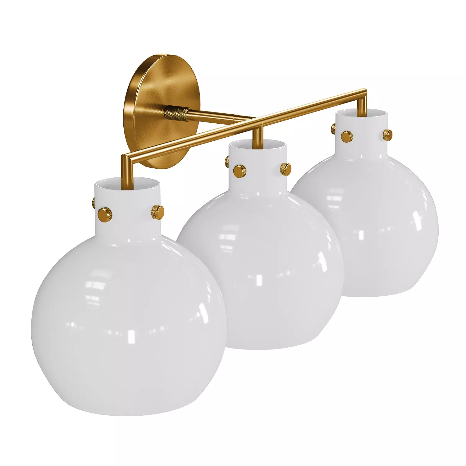 Dakota Brass Milky Dome Sconce 3D model