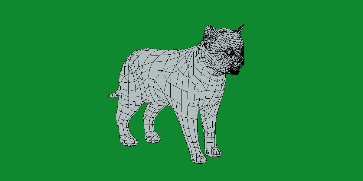 Asian Golden Kitten Cat Low-poly 3D model_15