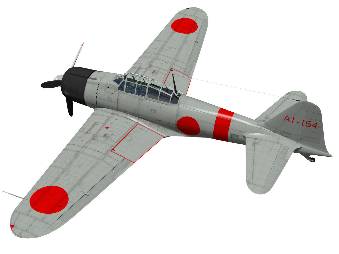 A6M2 Zero fighter Type 21  3D model_1