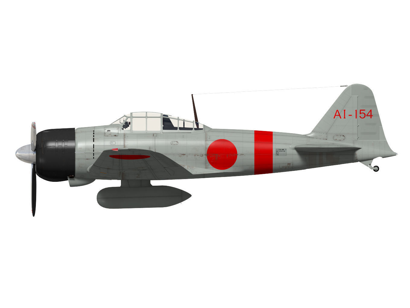 A6M2 Zero fighter Type 21  3D model_14