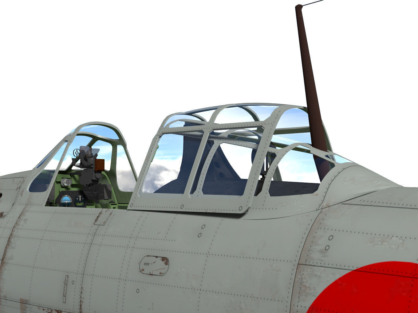 A6M2 Zero fighter Type 21  3D model_10