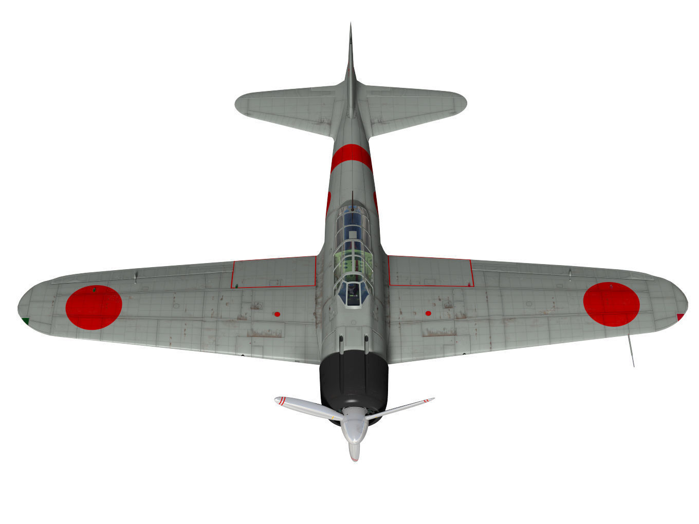 A6M2 Zero fighter Type 21  3D model_4