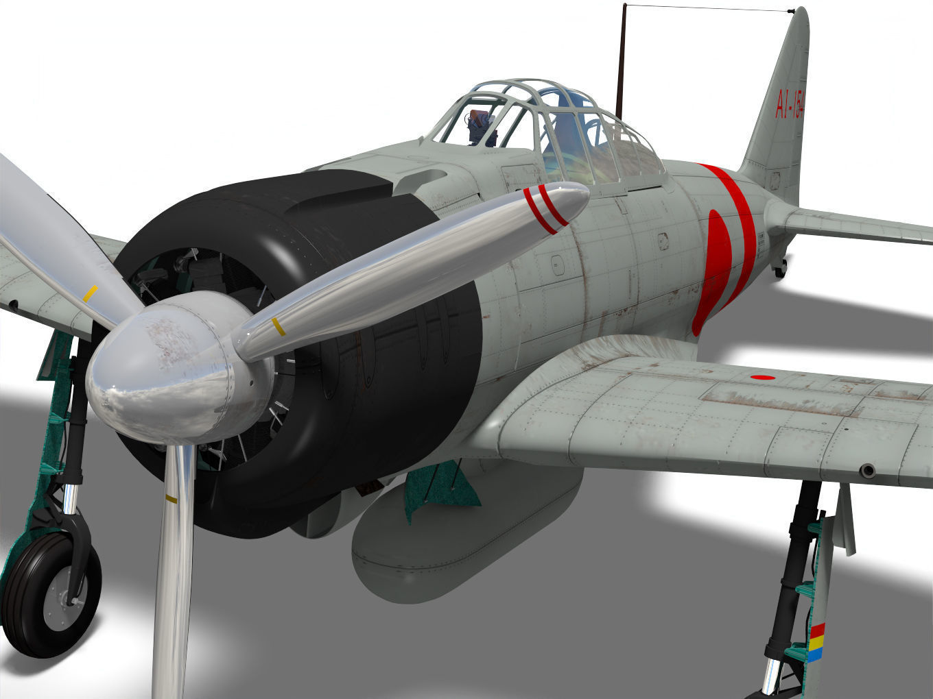 A6M2 Zero fighter Type 21  3D model_7