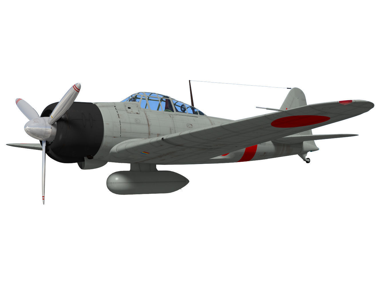 A6M2 Zero fighter Type 21  3D model_2