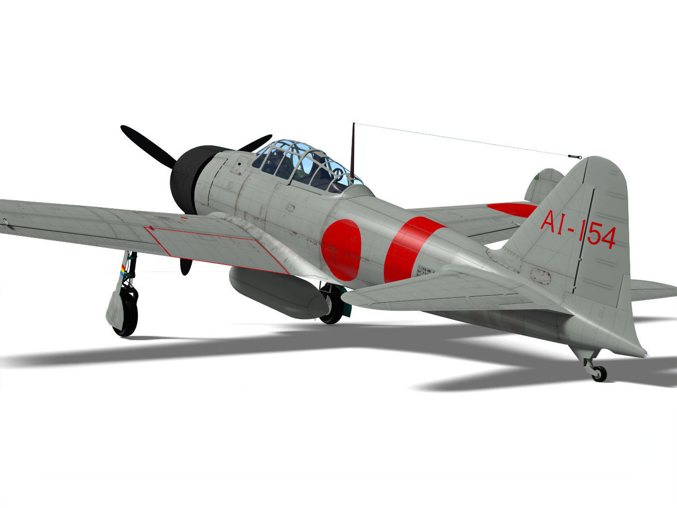 A6M2 Zero fighter Type 21  3D model_6