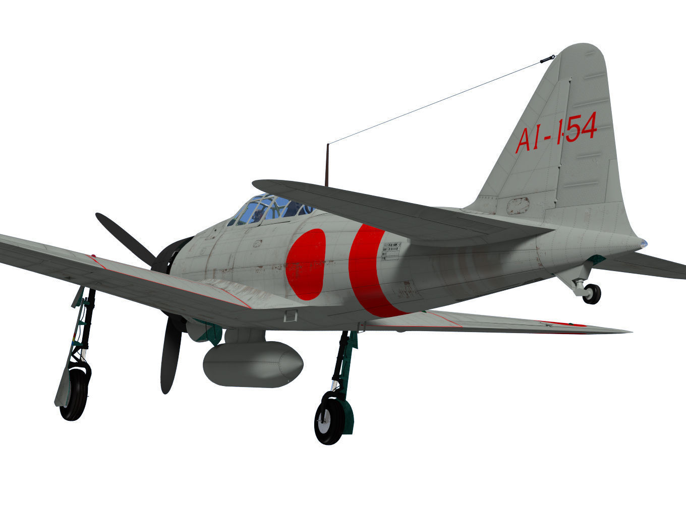 A6M2 Zero fighter Type 21  3D model_9