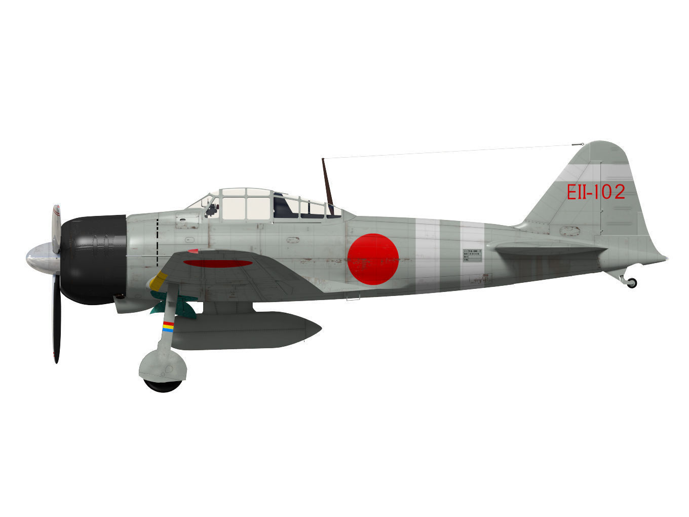 A6M2 Zero fighter Type 21  3D model_15