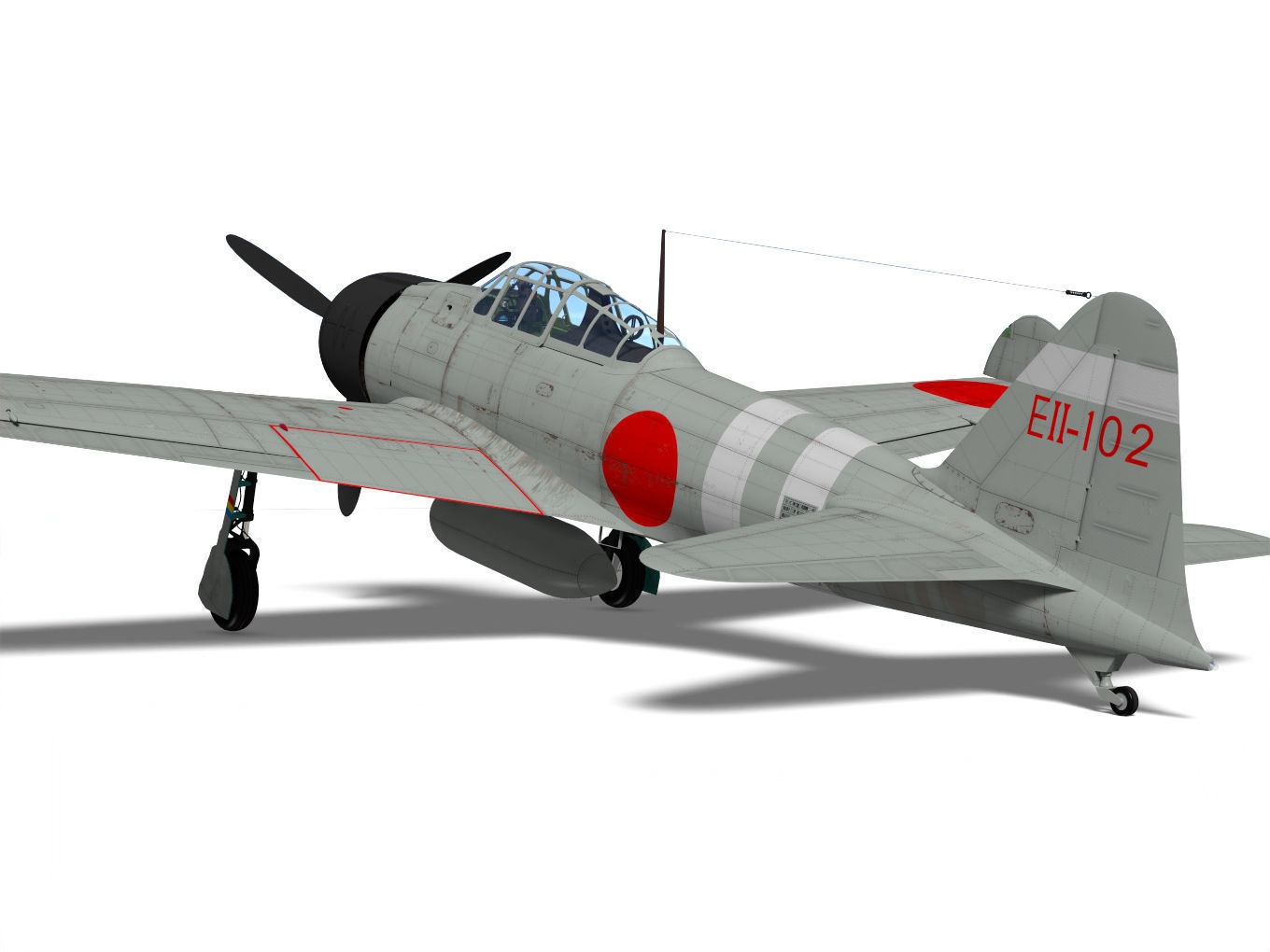 A6M2 Zero fighter Type 21  3D model_6