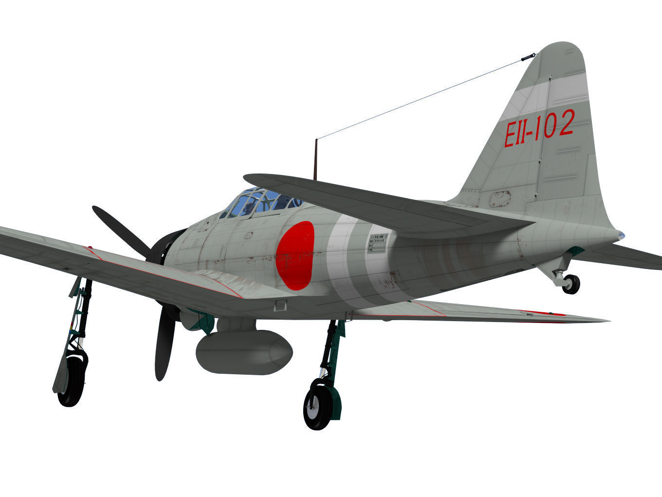 A6M2 Zero fighter Type 21  3D model_9